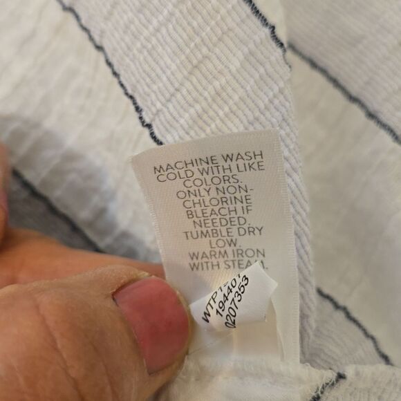 J.Jill striped crinkle textured cotton striped relaxed button down shirt size S - Picture 8 of 8